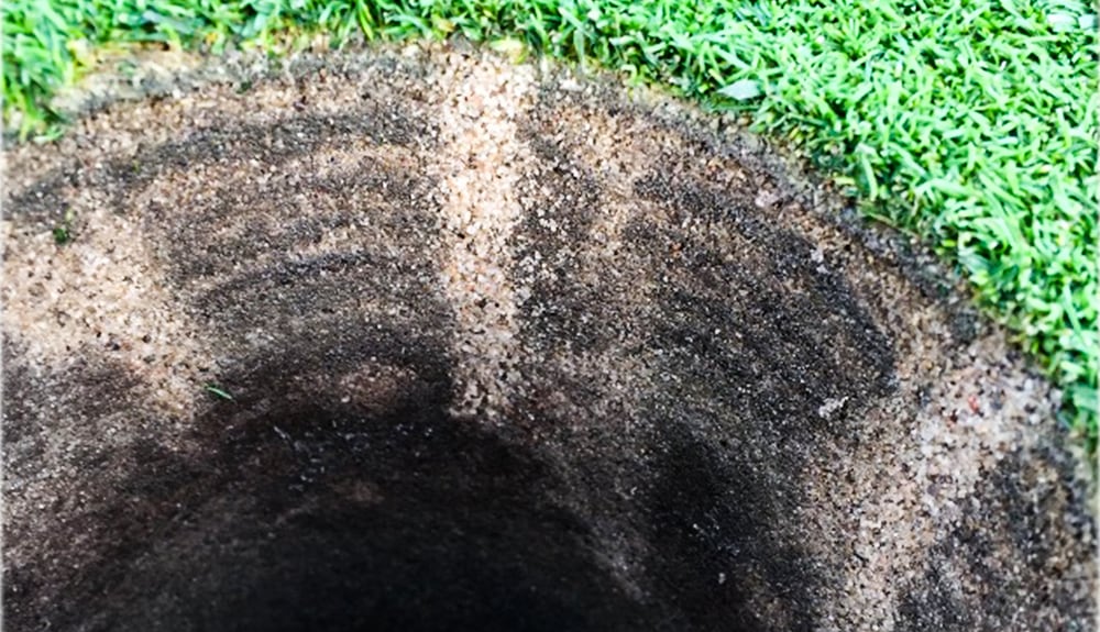 Image of an aeration hole in the ground